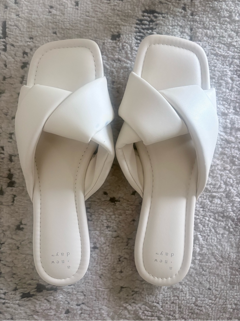 a new day White Crisscross Slide Sandals